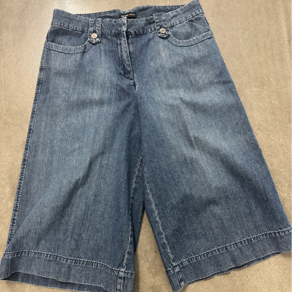 New York & Company Dark Blue Flare Jeans